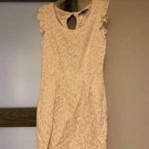 Lace ivory mini dress